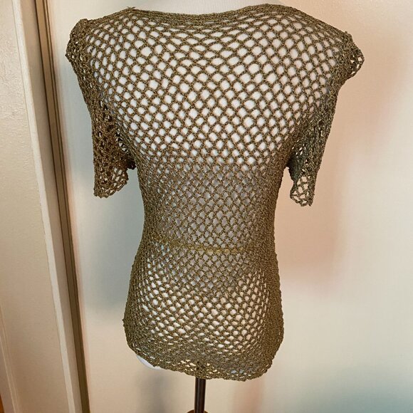 Bronze mesh short sleeved top - Picture 13 of 13